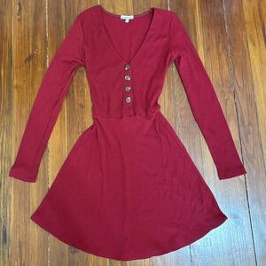 Charlotte Russe Red Long Sleeve Dress